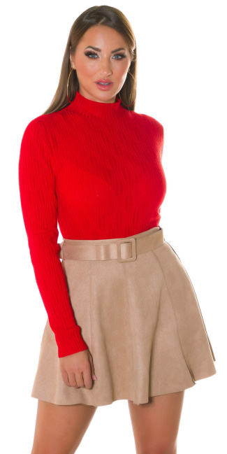 Cozy col sweater-trui rood
